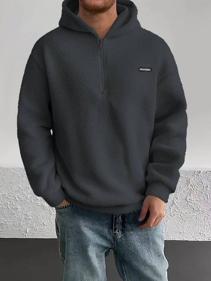 Stylish Men's Hoodie with Fur Hood