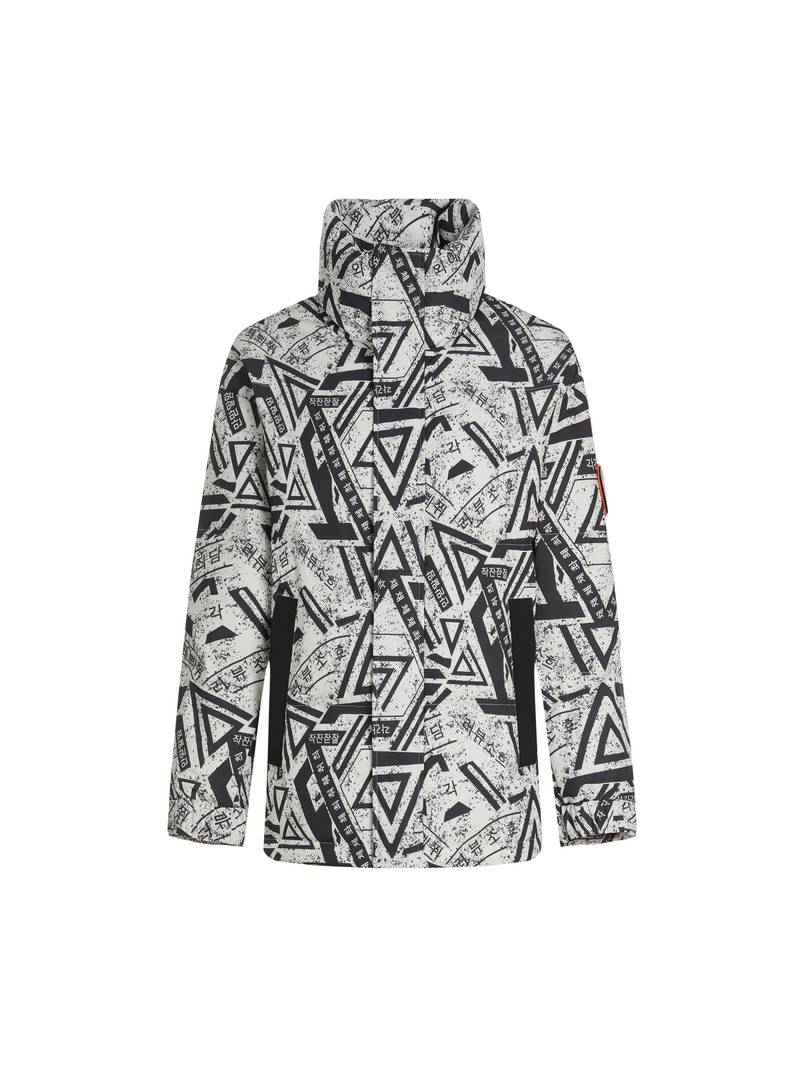 Men's Geometric Pattern Puffer Jacket