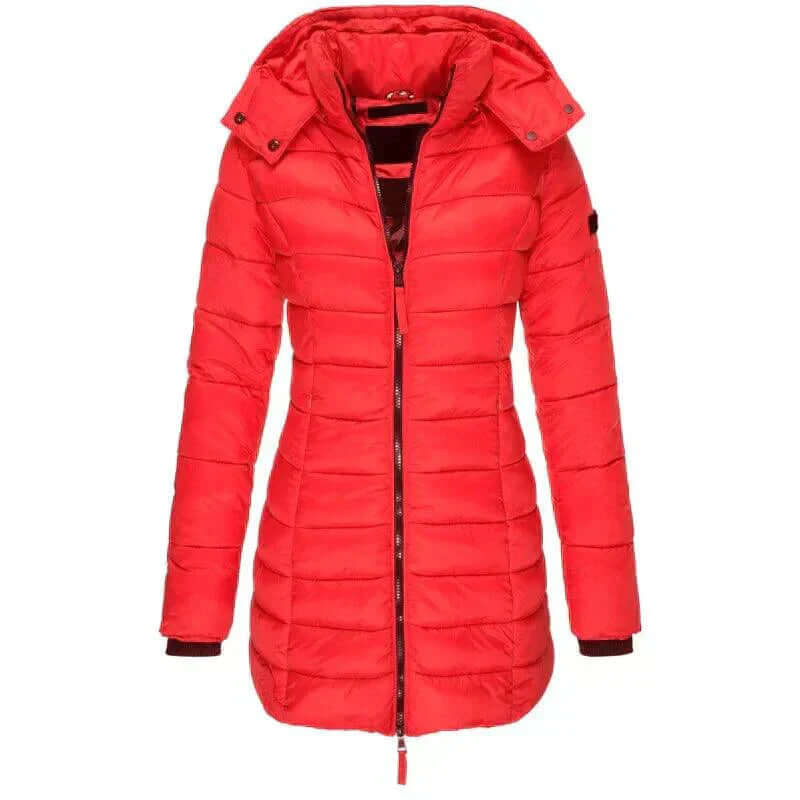 Damen Winterparka Lange Pufferjacke Mit Kapuze - IdealeKleiden