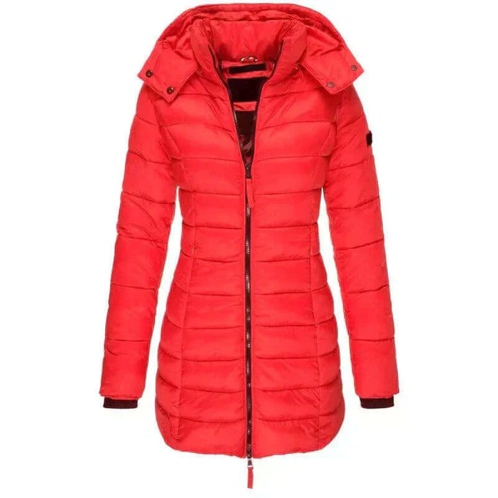 Damen Winterparka Lange Pufferjacke Mit Kapuze - IdealeKleiden