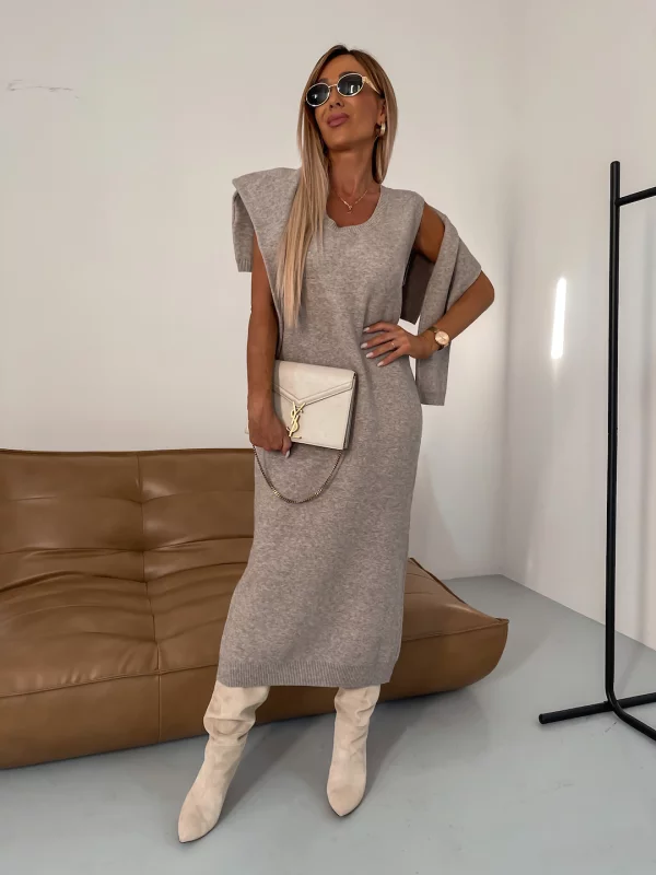 Comfortable Women's Knitted Turtleneck Sweater Set
