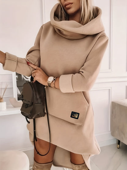 Hooded Sweat Dress Comfortable Sporty