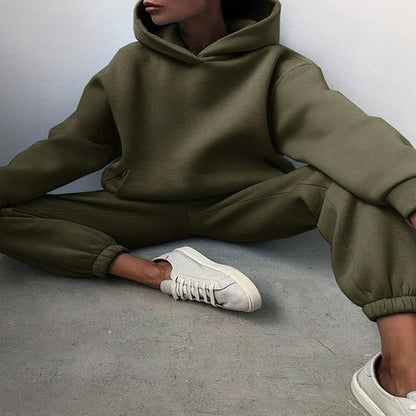 Warmes Winter-Outfit Kapuzenpullover Set - IdealeKleiden