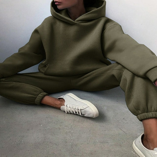 Warmes Winter-Outfit Kapuzenpullover Set