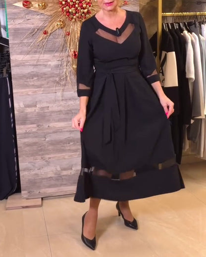 Elegant Clothing V-Neck Mesh Cutout