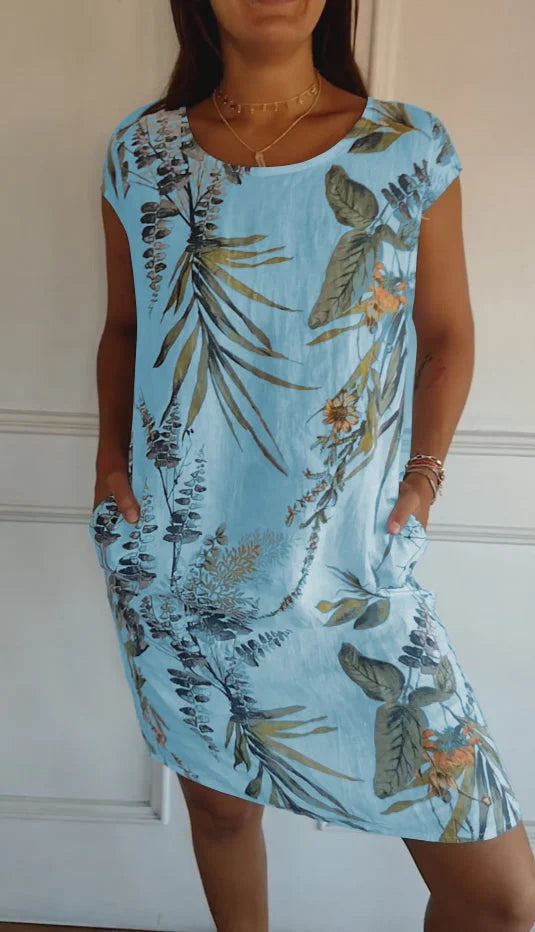 Women's Floral Round Neck Dress