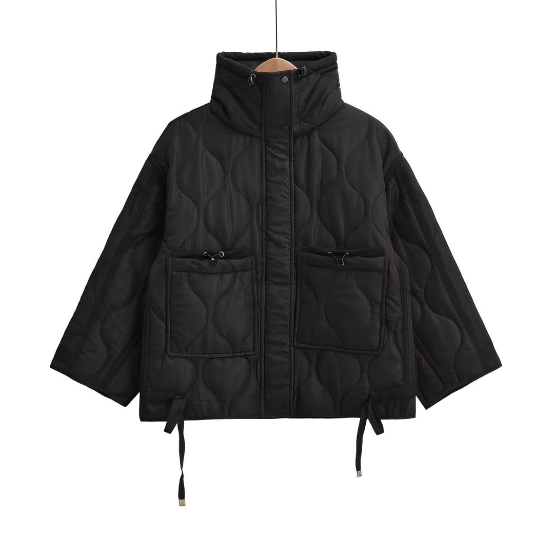 Fashionable Cotton Jacket for Women, Hip-Length with Stand-Up Collar