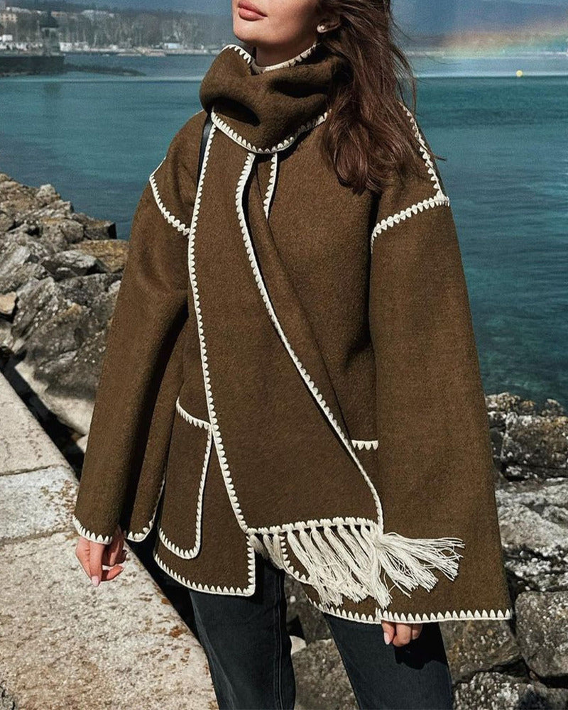 Classic Wool Coat Elegant Hepburn Style Women's Cape
