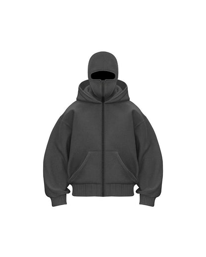 Hooded Jacket Warm Double Hood Zipper