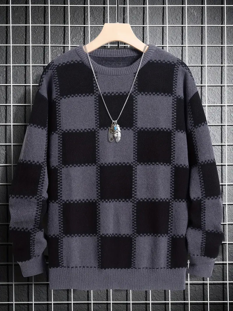 Men's Checkered Pullover