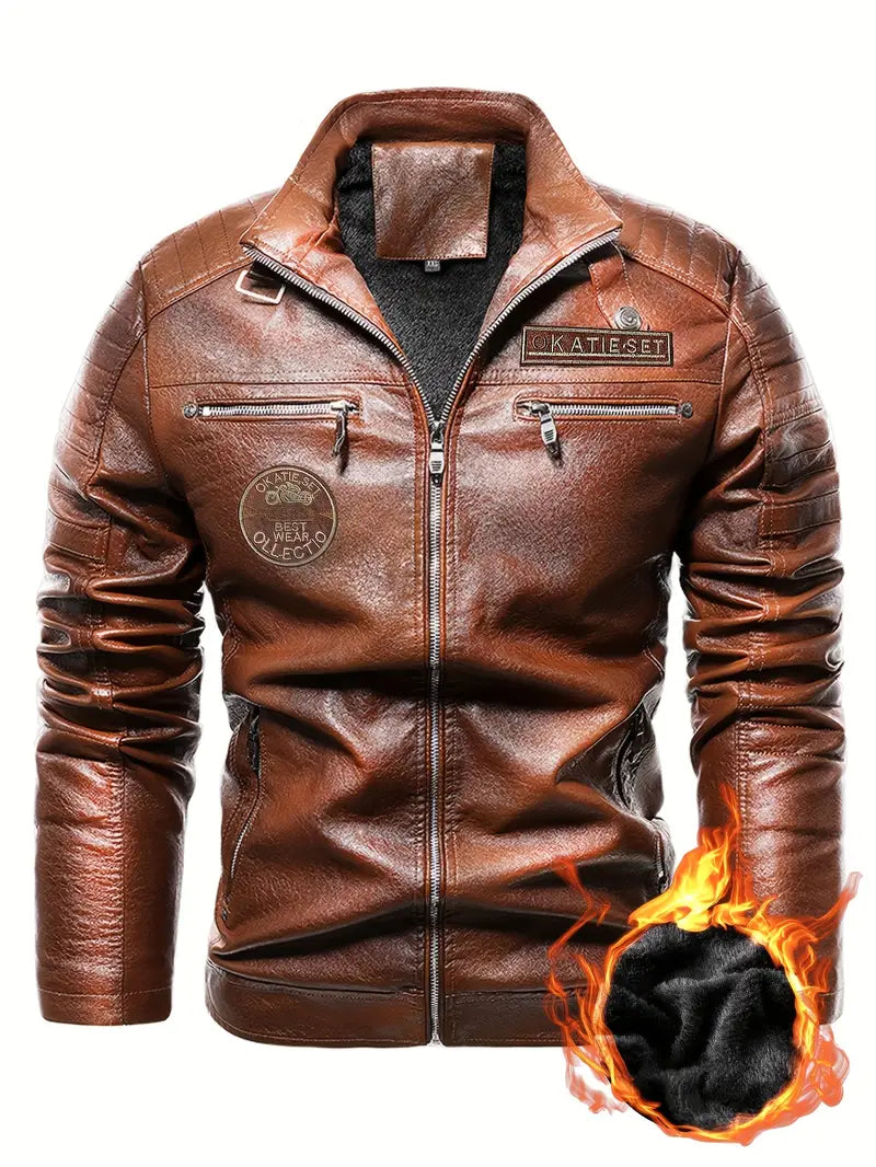 Men's Biker Style Leather Jacket