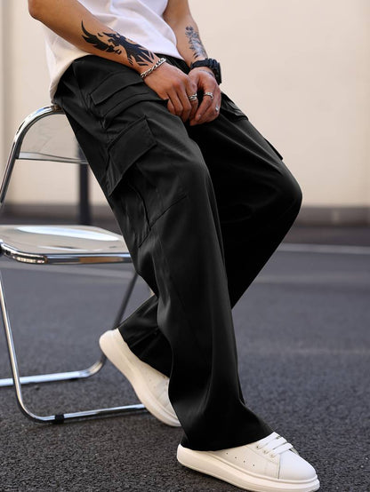 Herren Cargohose Gerade Bein Vieltaschen - IdealeKleiden