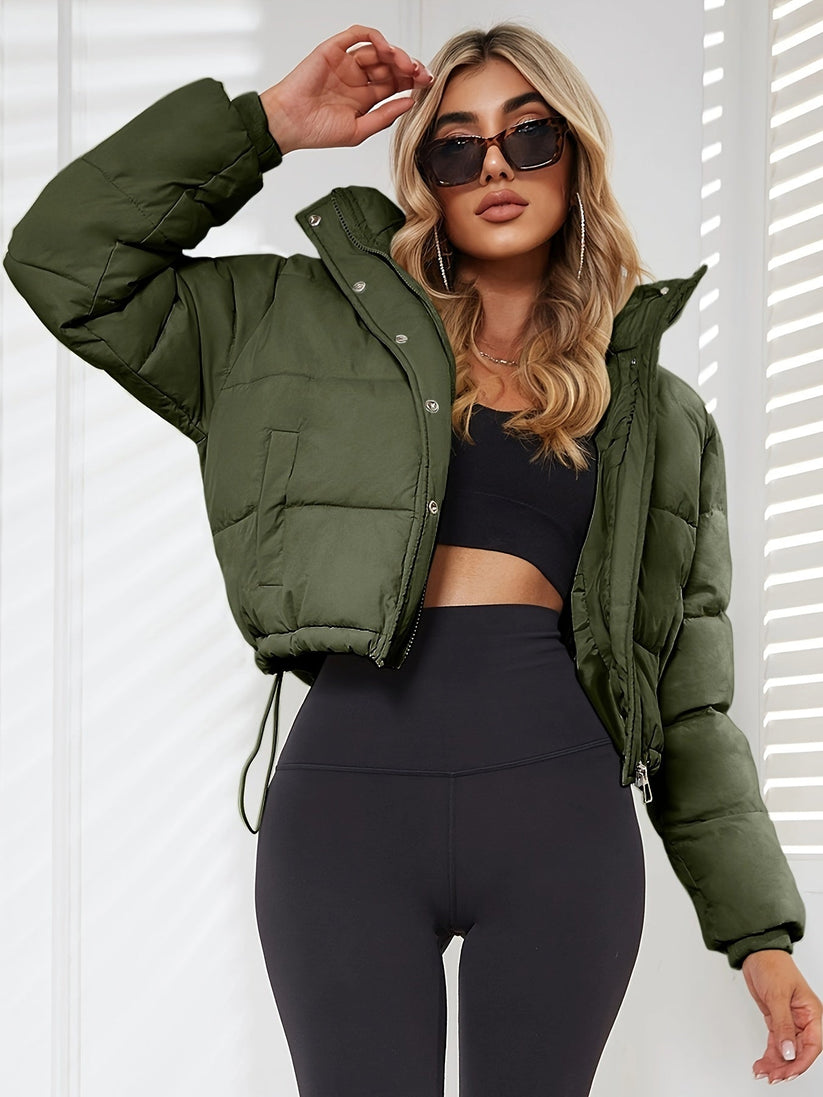 Women's Winter Jacket Fitted Hood Lace-up