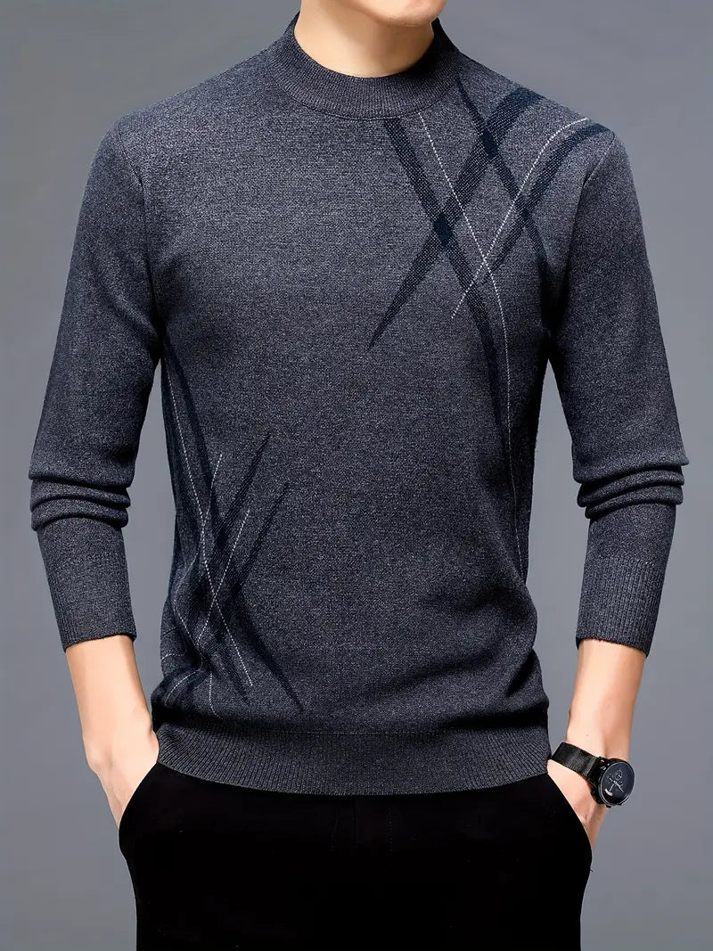 Stylish Men's Geometric Pattern Sweater