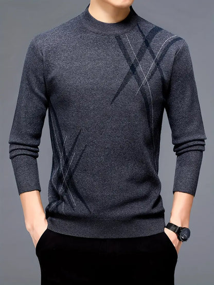 Stylish Men's Geometric Pattern Sweater