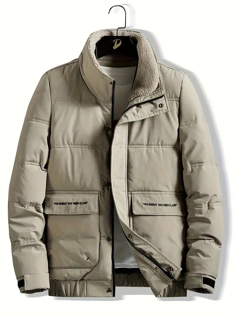 Fashionable men's jacket with collar and zipper