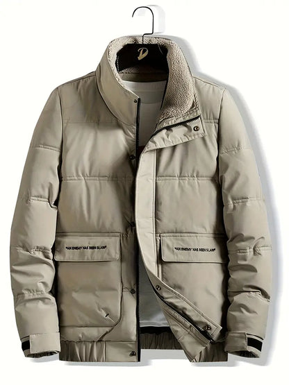 Fashionable men's jacket with collar and zipper