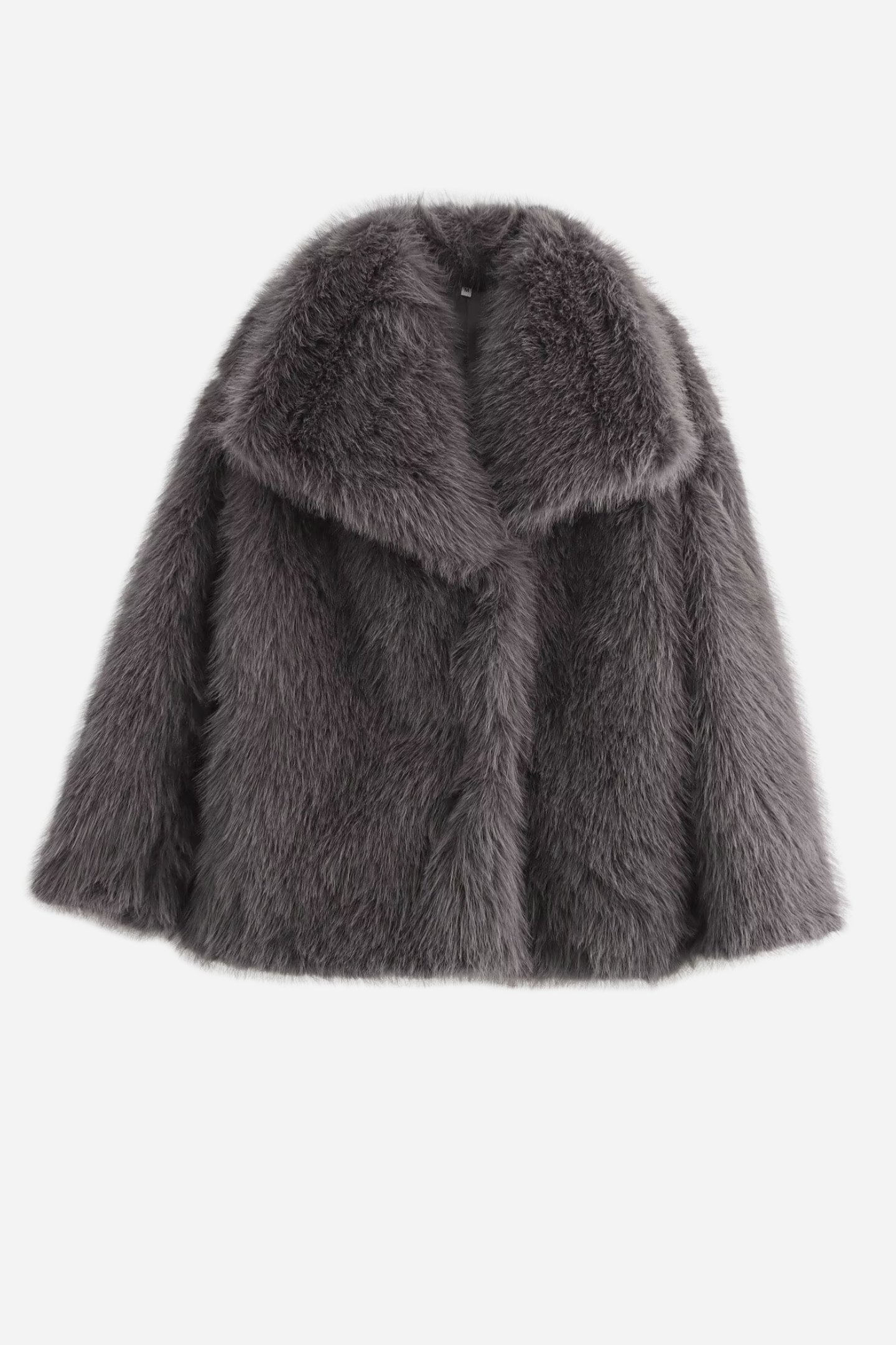Chic Faux Fur Jacket Shawl Collar