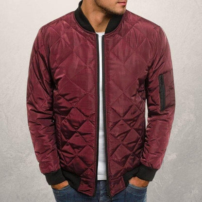 Modische Bomberjacke Diamant Muster - IdealeKleiden