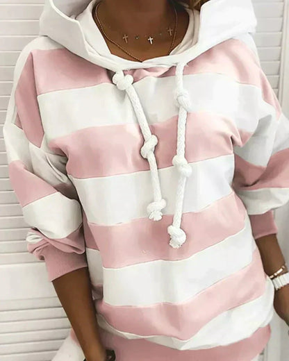 Women's Hoodie Autumn Striped Modern