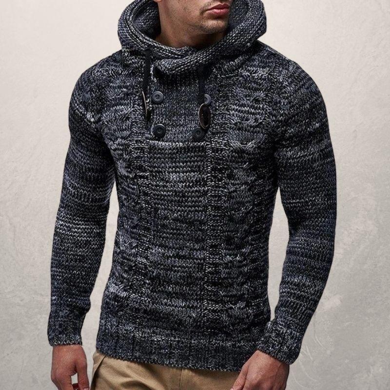 Wool Sweater Hood Slim Fit Modern Fit