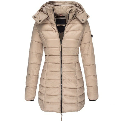 Women's Long Winter Jacket Hooded Down Filled
