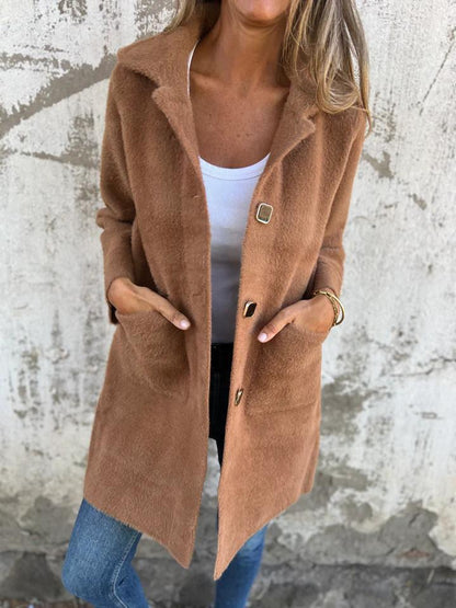 Long Women's Jacket Modern Buttons
