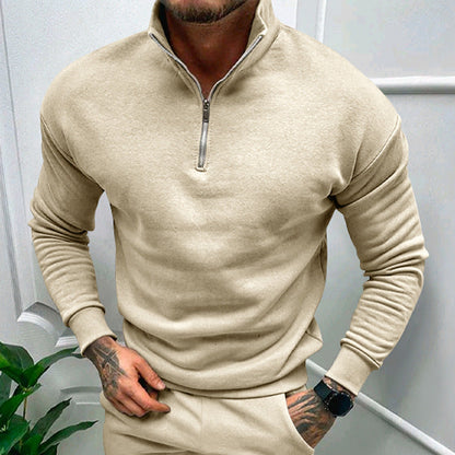 Schicke Pullover Herren Stehkragen Halbzipper