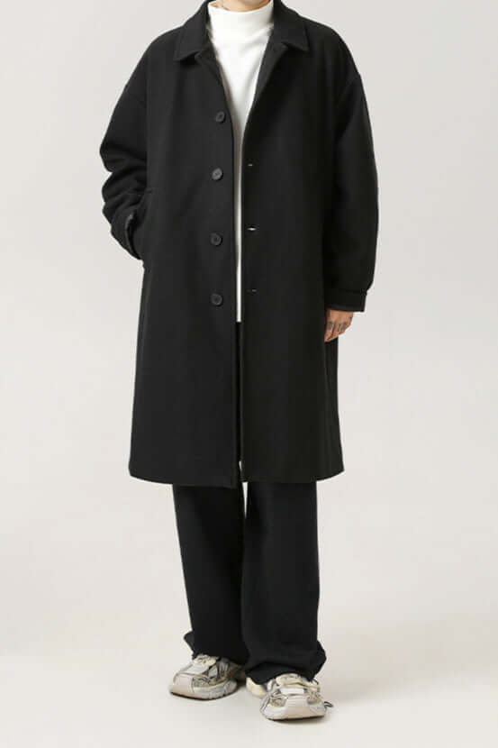 Männer Oversized Wollmantel Klassisch Elegannt
