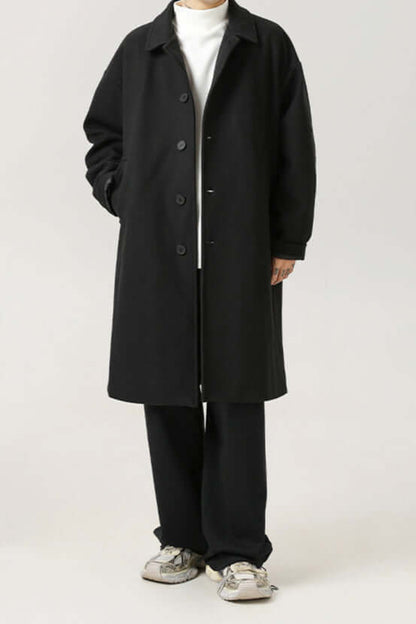 Männer Oversized Wollmantel Klassisch Elegannt