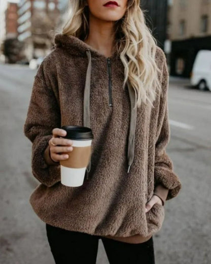 Großer Fleece Pullover Bequem Übergröße - IdealeKleiden