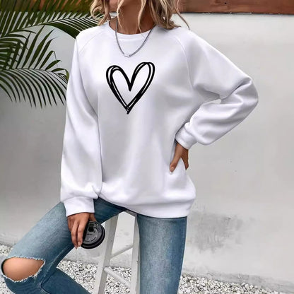 Trendy Women's Crew Neck Long Sleeve Sweatshirt