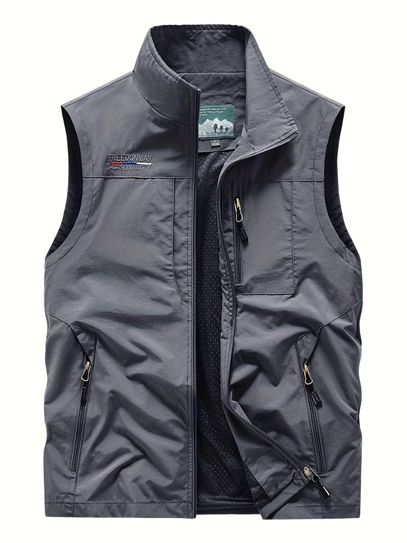 Men's Cargo Vests Zipper Pockets Outdoor