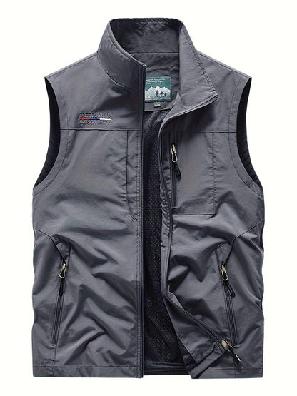 Men's Cargo Vests Zipper Pockets Outdoor