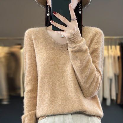 Comfortable Women's V-Neck Warm Winter Sweater