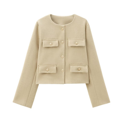 Elegant Blazer Jacket with Lapel Collar Design