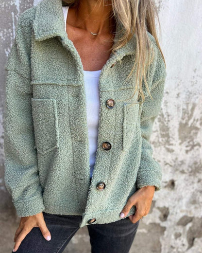 Elegant Women's Wool Coat Lapel Model