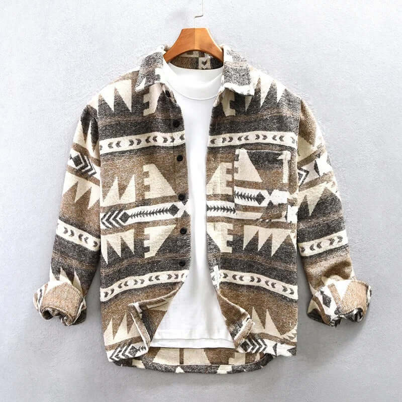 Stylish Aztec Shirt Jacket Southwest Chic