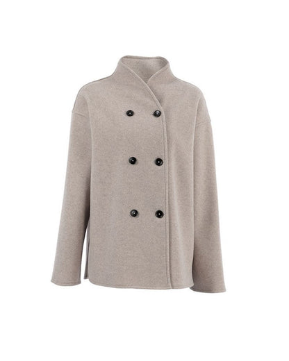 Classic Double-Breasted Jacket Short Waisted Elegant
