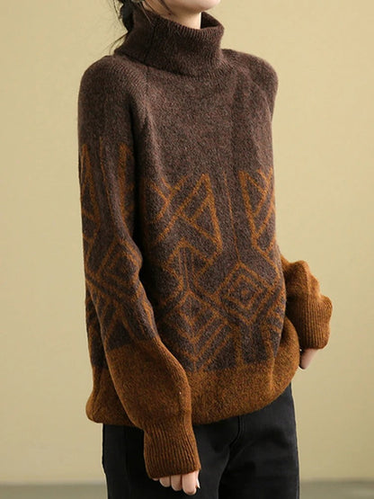 Women's Scarf Knitted Sweater Turtleneck