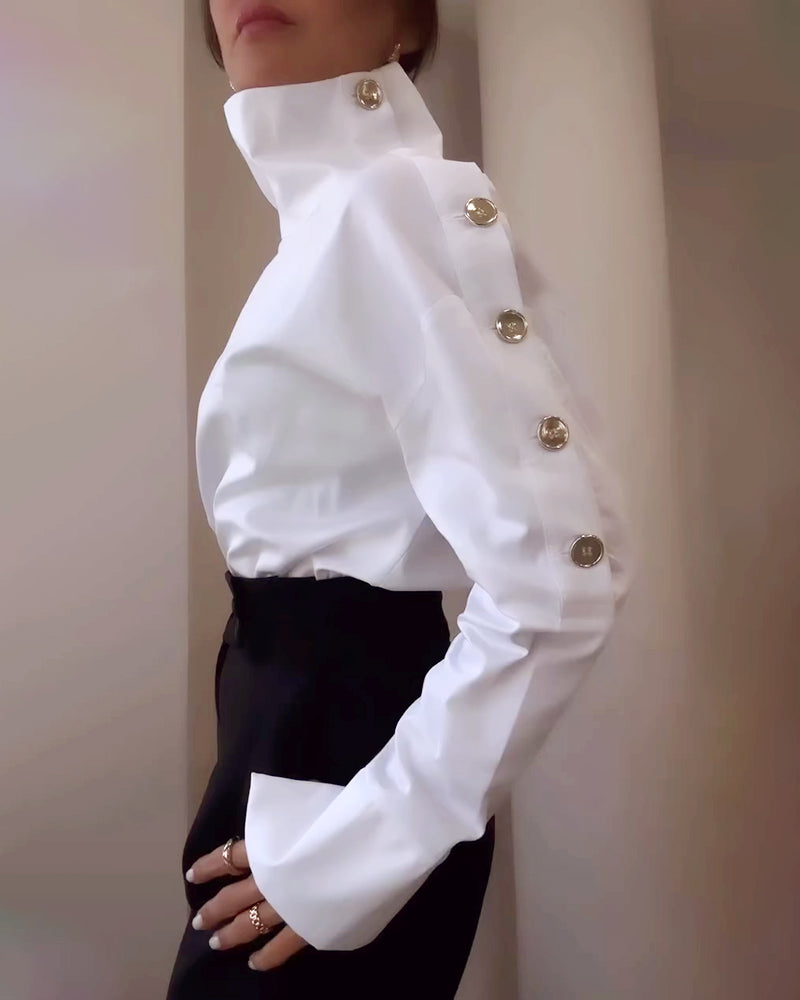 Elegant Dress With High Collar