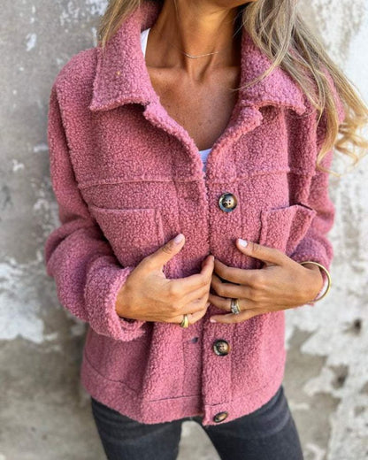 Elegant Women's Wool Coat Lapel Model