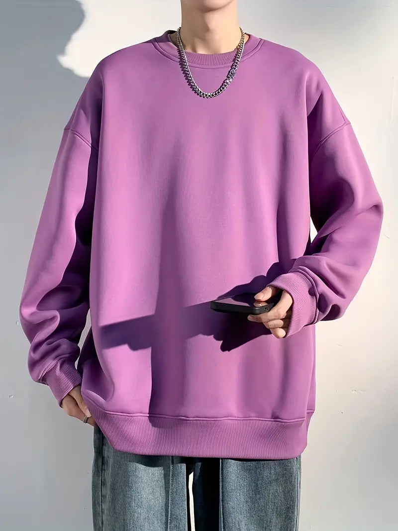 Colorful Round-Neck Sweater for Men
