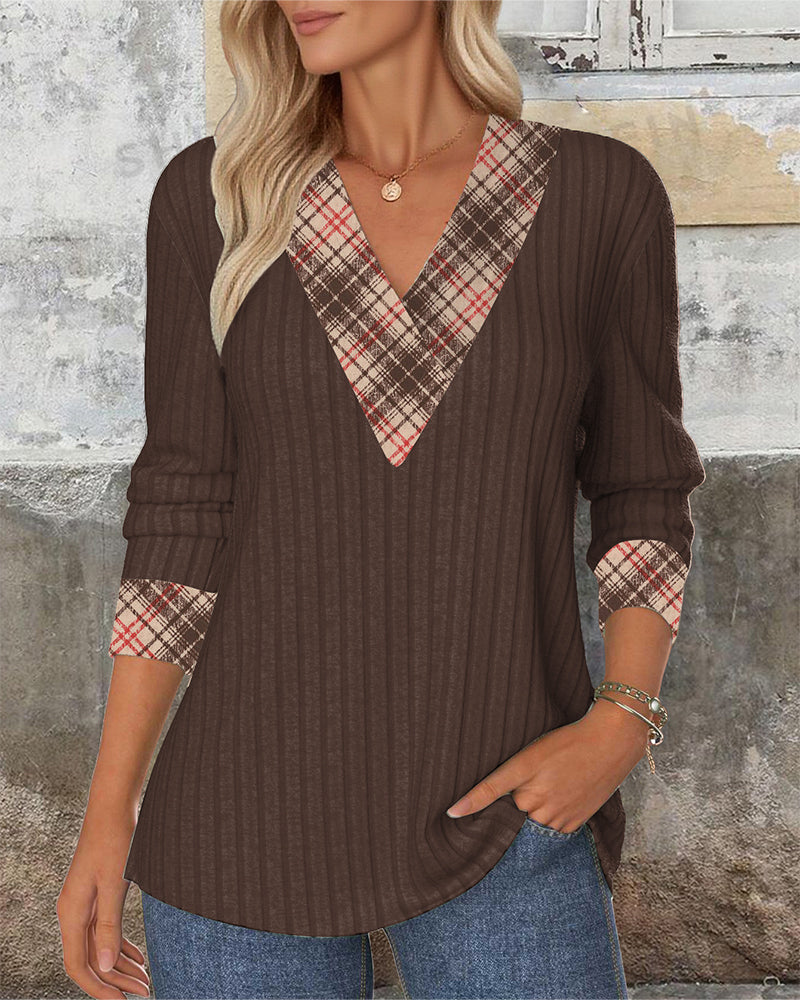 Fashionable Cardigan V-Neck Striped