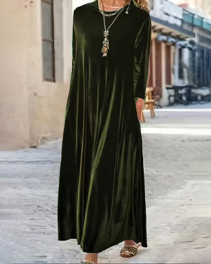 Elegant Solid Color Long Sleeve Dress
