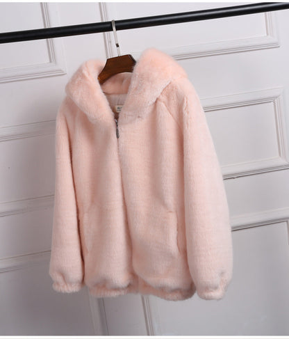 Women's Softshell Hooded Jacket Faux Fur Soft Warm