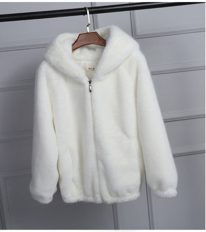 Women's Softshell Hooded Jacket Faux Fur Soft Warm