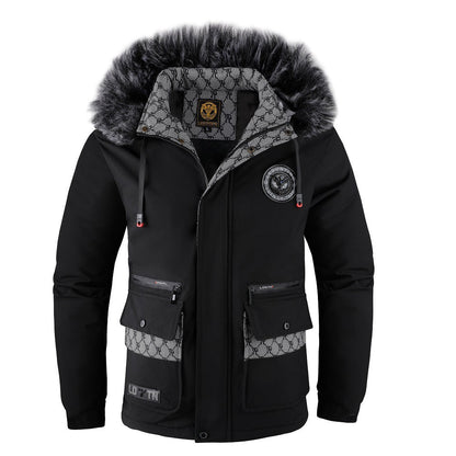 Men's Winter Jacket with Detachable Fur Hood