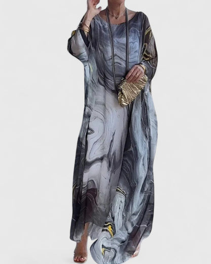 Women's Maxi Dress Batwing Sleeves Elegant Loose Design