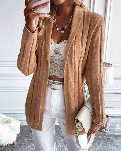 Comfortable Rib-Knit Cardigan for Women